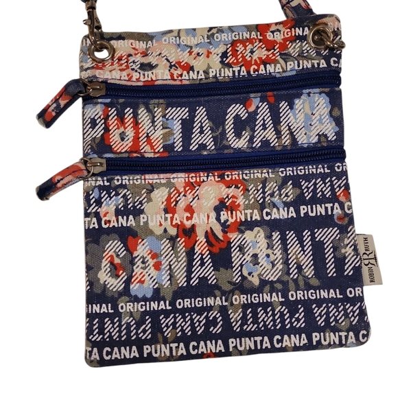 Robin Ruth Punta Cana Blue and White Crossbody Bag - Picture 1 of 6